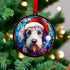 Bedlington Terrier in Santa Hat Suncatcher Decoration